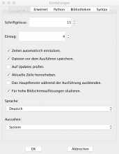Einstellungen - Reiter Allgemein